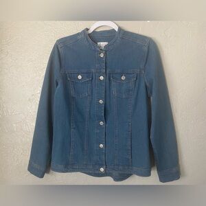 QVC Denim & Co. Comfy Denim Style Jacket Blue Size XS
